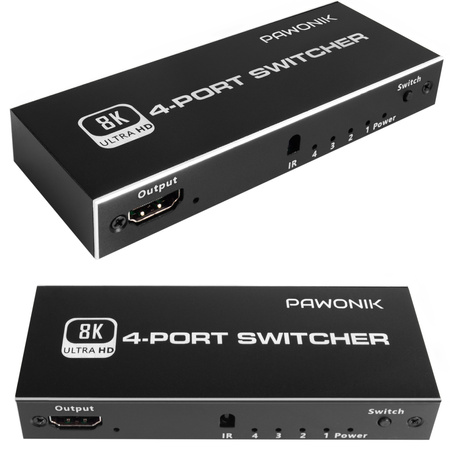 SWITCH HDMI 2.1 4x1 PRZEŁĄCZNIK 8K 4K 120HZ 240HZ