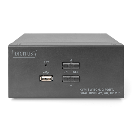 Digitus KVM Switch, 2 Port, Dual Display, 4K, HDMI | DS-12860