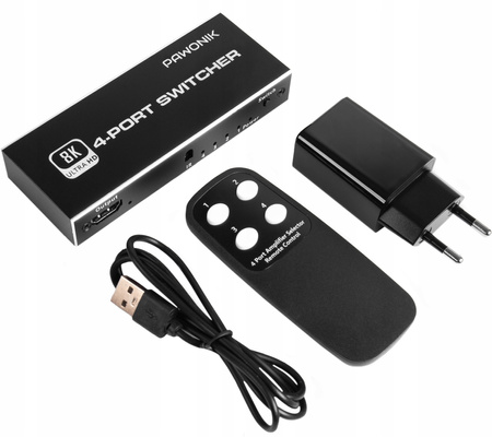 SWITCH HDMI 2.1 4x1 PRZEŁĄCZNIK 8K 4K 120HZ 240HZ