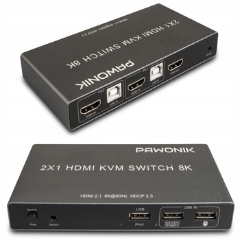 KONSOLA KVM HDMI 2.1 Przełącznik Switch 4K120Hz 8K