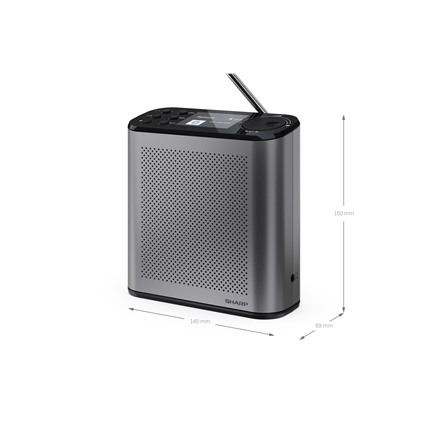 Sharp OSAKA Portable Digital Radio | DR-P530(GY) | USB port | Bluetooth | FM radio | Wireless connection