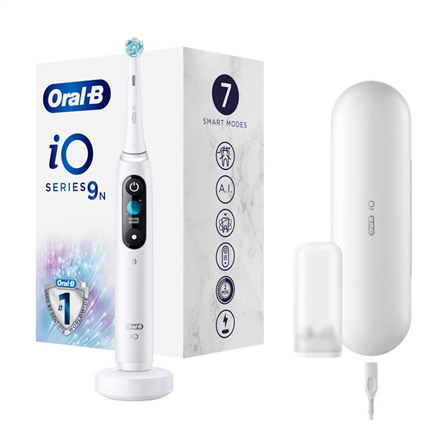 Oral-B Electric Toothbrush | iO9 Series | Rechargeable | For adults | Number of brush heads included 1 | Number of teeth brushing modes 7 | White