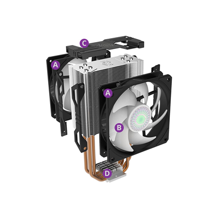 Cooler Master Hyper 212 LED Turbo ARGB Silver/Black CPU Air Cooler