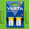 BATERIE ALKALICZNE VARTA R20 (typD) ENERGY 2szt New