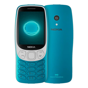 Nokia | 3210 4G (2024) | Scuba Blue | 2.4 " | 128 MB | 64 MB | Dual SIM | Bluetooth | 5.0 | USB version USB Type-C | Main camera 2 MP | 1450 mAh