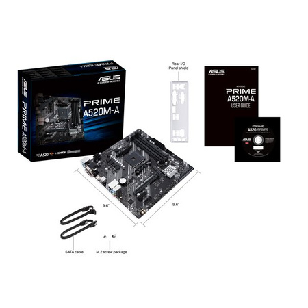 ASUS Prime A520M-A II/CSM, AMD A520 Mainboard, Sockel Socket AM4, DDR4