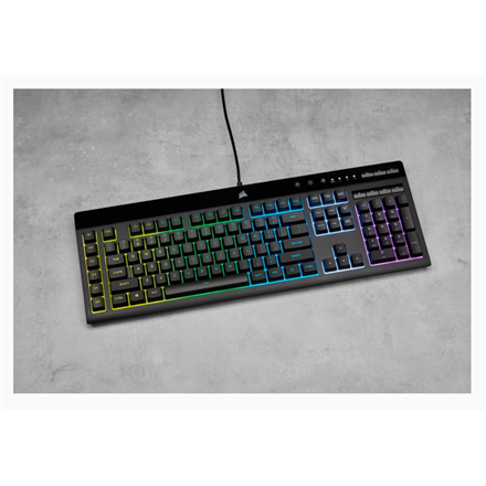 Corsair Gaming Keyboard K55 RGB PRO Gaming keyboard On-Board Memory; Supported in iCUE RGB LED light US Wired Black