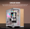 Corsair Dual Chamber PC Case | 6500X | White/Bamboo wood | Mid Tower | Power supply included No