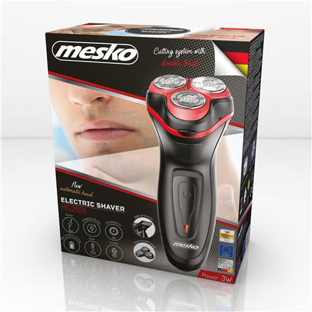 Mesko Electric Shaver MS 2926 Charging time 8 h, NiMH, Number of shaver heads/blades 3, Black, Cordless