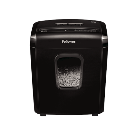 Fellowes Powershred 6M Black 13 L Credit cards shredding Mini-Cut Shredder Paper handling standard/output 6 sheets per pass Warranty 24 month(s)