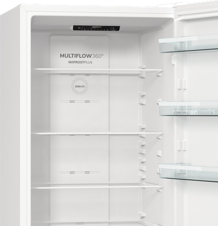 Refrigerator | NRK6202EW4 | Energy efficiency class E | Free standing | Combi | Height 200 cm | No Frost system | Fridge net capacity 235 L | Freezer net capacity 96 L | Display | 38 dB | White