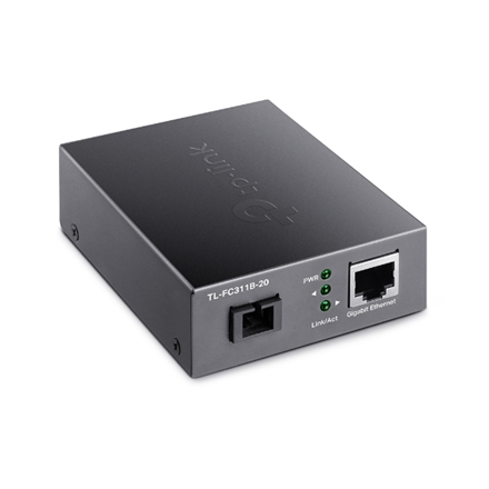 TP-LINK | Gigabit Single-Mode WDM Media Converter | TL-FC311B-20 | Gigabit SC Fiber Port | 10/100/1000 Mbps RJ45 Port (Auto MDI/MDIX)