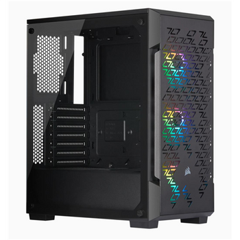 Corsair Airflow Tempered Glass Mid-Tower Smart Case iCUE 220T RGB Side window,  Mid-Tower, Black, Power supply included No, Steel, Tempered Glass