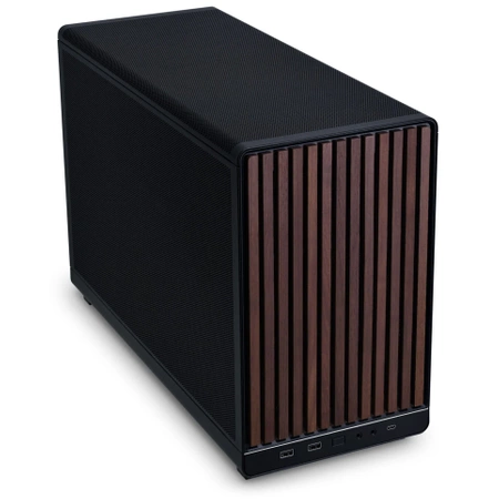 Lian Li DAN Cases A3-mATX Wood Edition PC-Gehäuse, Micro-ATX - Walnuss, schwarz