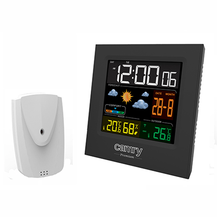 Camry Weather station CR 1166 Black Date display