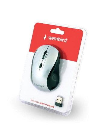 Gembird MUSW-4B-02-BS  Wireless optical mouse, black/silver Gembird