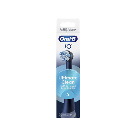 Oral-B Replaceable toothbrush heads | iO UltimateClean | Heads | For adults | Number of brush heads included 4 | Black