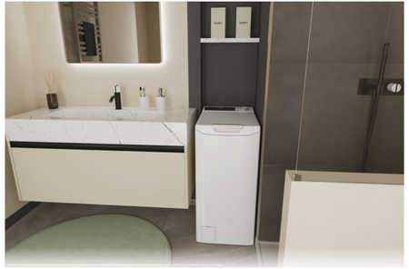 Candy Washing Machine | TCA284TM5-S | Energy efficiency class A | Top loading | Washing capacity 8 kg | 1200 RPM | Depth 60 cm | Width 41 cm | Display | Digit | White