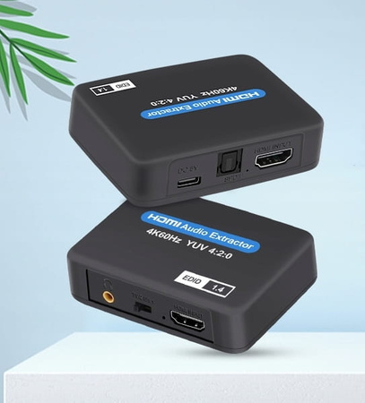 Ekstraktor HDMI 2.0 TOSLINK KONWERTER OPTYCZNY JACK AUX HDCP 4K