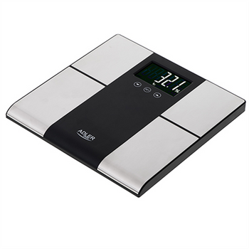 Adler Bathroom scale with analyzer AD 8165 Maximum weight (capacity) 225 kg, Accuracy 100 g, Body Mass Index (BMI) measuring, Stainless steel/Black