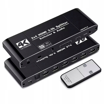 SPLITTER HDMI 2.0 2x4 ROZDZIELACZ SWITCH HDCP 2.2