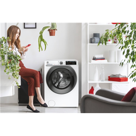 Hoover Washing Machine HW437AMBS/1-S Energy efficiency class A Front loading Washing capacity 7 kg 1300 RPM Depth 46 cm Width 60 cm Display LCD Steam function Wi-Fi White