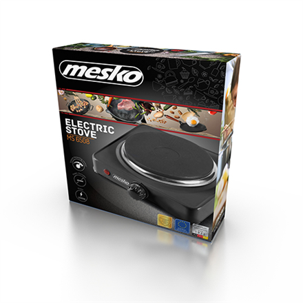 Mesko Hob MS 6508 Number of burners/cooking zones 1 Temperature of heating can be smoothly adjusted with thermostat temperature control Black Electric