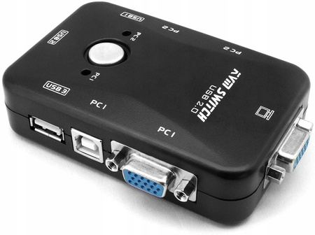 Przełącznik KVM VGA 2x1 Switch 3xUSB HUB BOX