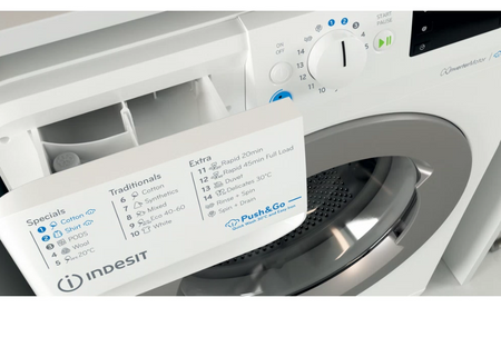 INDESIT | Washing Machine | BWE 91496X WSV EE | Energy efficiency class A | Front loading | Washing capacity 9 kg | 1400 RPM | Depth 63 cm | Width 59.5 cm | Digital | White