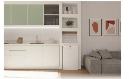 Candy Refrigerator | CNOQ2S58EW | Energy efficiency class E | Free standing | Larder | Height 85 cm | Fridge net capacity 100 L | Freezer net capacity 14 L | 37 dB | White