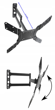 UCHWYT TV 23-65 OBROTOWY UCHYLNY DO TELEWIZOR STAL