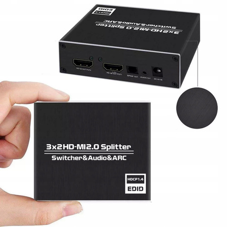 MATRIX HDMI 2.0 3x2 SWITCH SPLITTER EKSTRAKTOR ARC