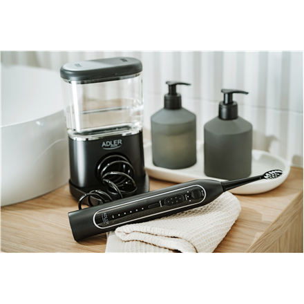 Adler 2-in-1 Water Flossing Sonic Brush | AD 2180b | Rechargeable | For adults | Number of brush heads included 2 | Number of teeth brushing modes 1 | Black