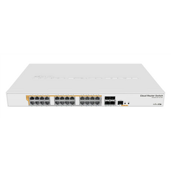MikroTik CRS328-24P-4S+RM Gigabit Ethernet POE/POE+ router/switch PoE/Poe+ ports quantity 24 Power supply type Single Rackmountable SFP+ ports quantity 4x SFP+ Managed L3 1 Gbps (RJ-45) ports quantity 24x 1GbE
