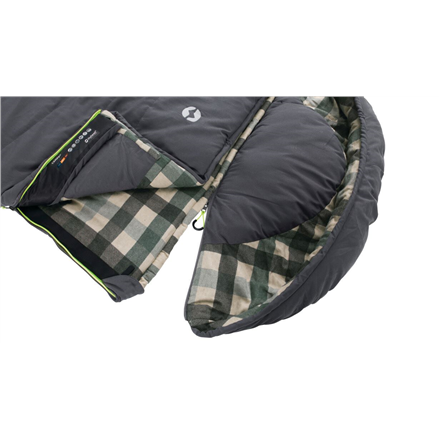 Outwell Camper, Sleeping Bag, 235 x 90 cm, 2 way open - auto lock, L-shape, Grey