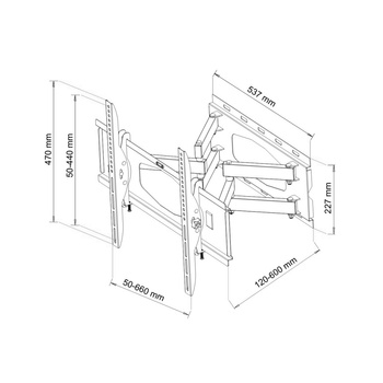 UCHWYT DO TV LCD/LED AR-65 ART 32-80" 60KG reg. pion/poziom 60cm