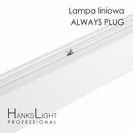 Lampa LED HanksLight,white,liniowa,alu,zwiesz,wtyczka-opcja łączenia,1200mm,down36W,4000K
