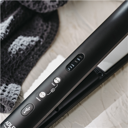 Adler Cordless Hair Straightener | AD 2327 | Ceramic heating system | Display LED | Temperature (min) 160 °C | Temperature (max) 220 °C | Black
