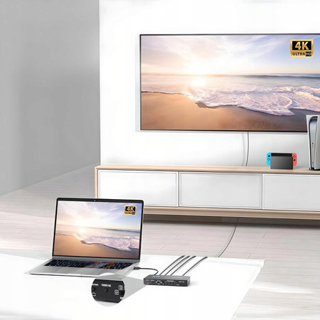DZIELNIK HDMI 4x1 QUAD MULTI VIEWER PRZEŁĄCZNIK 4x1 Rozdzielacz 4K + PILOT