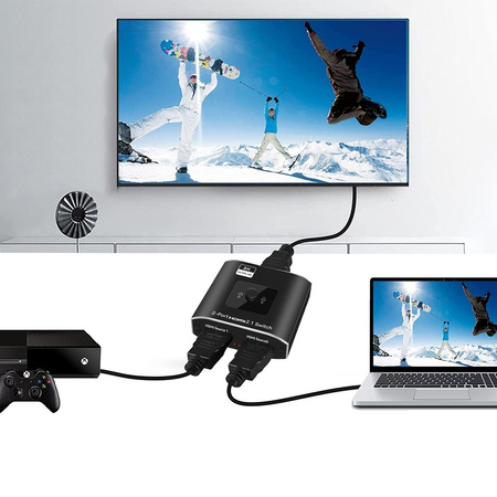 SWITCH HDMI 2.0 2x1 SPLITTER 1x2 4K60Hz ROZDZIELAC