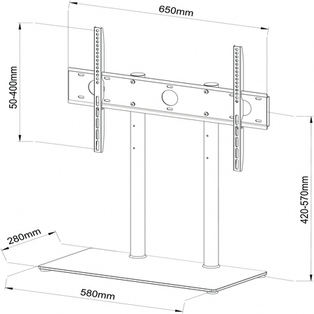 MINISTOLIK/STOJAK+UCHWYT DO TV 32-65" 50KG SD-32 ART Vesa 600x400