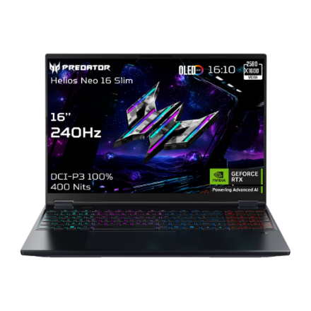 Acer Predator Helios Neo 16S AI OLED PHN16S-71-96S5 16" FHD i9-275HX/32GB/1000GB/NVIDIA GF RTX 5070 Ti/Win11/ENG kbd/Black/2Y Warranty