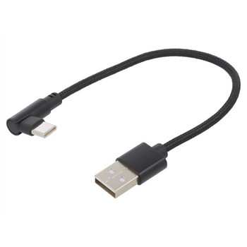 Gembird Angled USB Type-C charging and data cable CC-USB2-AMCML-0.2M Black