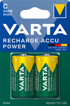 AKUMULATORY VARTA R14 (typC) 3000 mAh RECHARGE ACCU POWER 2szt
