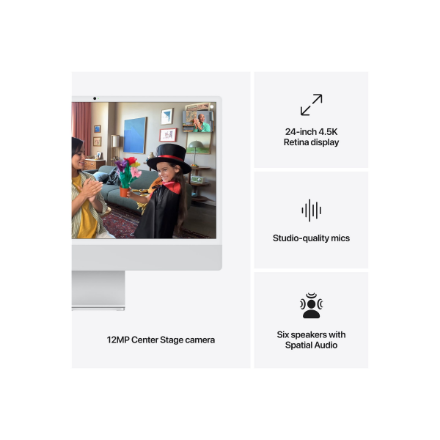 Apple iMac 24” 4.5K Retina, Apple M4 8C CPU, 8C GPU/16GB/256GB SSD/Silver/INT | Apple