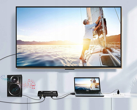 SWITCH HDMI 2.0 4x1 ROZDZIELAC EKSTRAKTOR AUDIO 4K