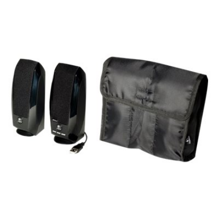 Logitech LGT-S150 Black 2.0 Stereo Speakers Total RMS power: 1.2 watts RMS (0.6 watts per satellite) ; W