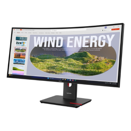 Lenovo ThinkVision | T34WD-40 | 34 " | VA | 21:9 | 120 Hz | 4 ms | 3440 x 1440 pixels | 300 cd/m² | HDMI ports quantity 1 | Eclipse black | Warranty 36 month(s)