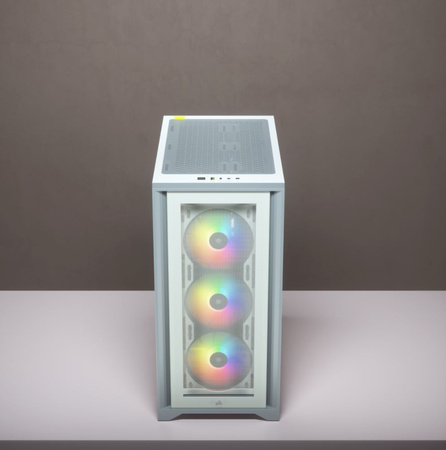 Corsair Tempered Glass Mid-Tower ATX Case iCUE 4000X RGB Side window, Mid-Tower, White, Power supply included No, Steel, Tempered Glass, Plastic