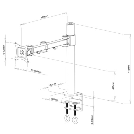 UCHWYT BIURKOWY DO 1 MONITORA LED/LCD 13-27" L-01 ART seria PREM